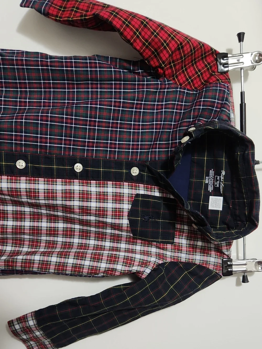 Ralph Lauren Multiplaid Baby Outfit with Green & Red Tartan Lining 9 Months